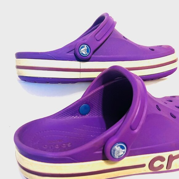 CROCS Iconic Comfort Bayaband Unisex (m/8 w/6) Purple Slip On Clogs-Vented top - Picture 7 of 14